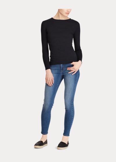 Top Ralph Lauren Button-Shoulder Crewneck Mulher 85927-MXWH